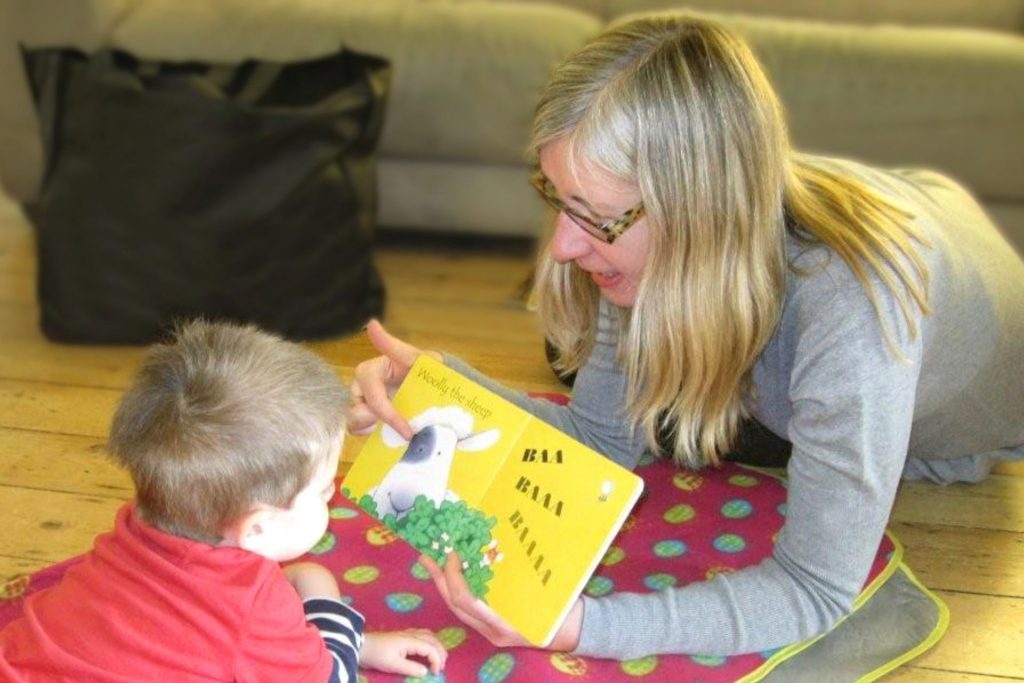 Using books to encourage communication in a speech and language therapy session